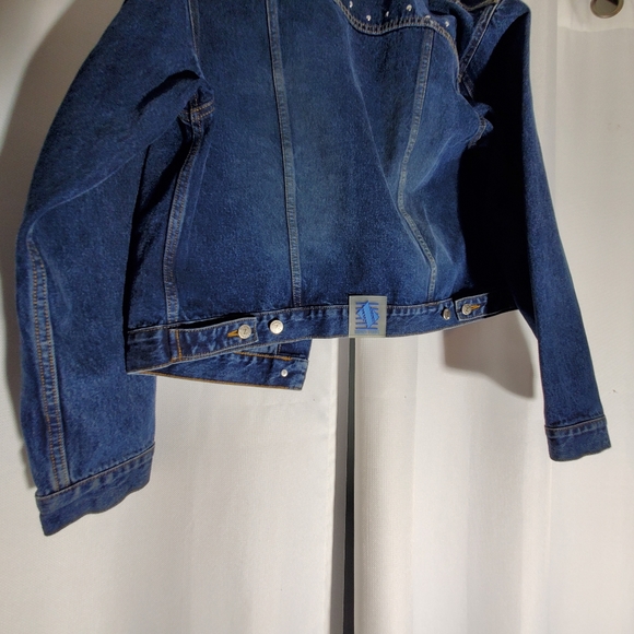 Zenan Jeans Denim Bling Studded Embellished Jacket - Picture 15 of 16